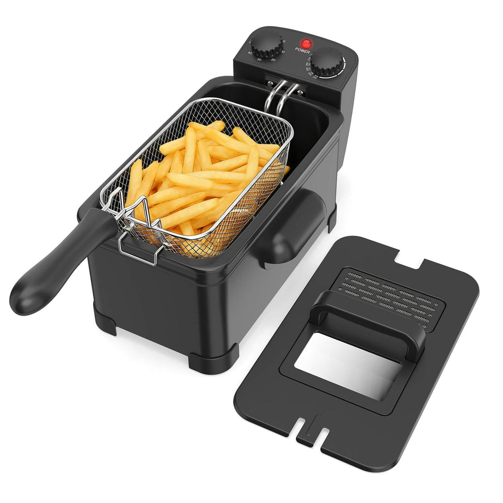 Costway Electric Deep Fryer 3.2 QT/12-Cup Stainless Steel 1700W with Frying Basket Silver