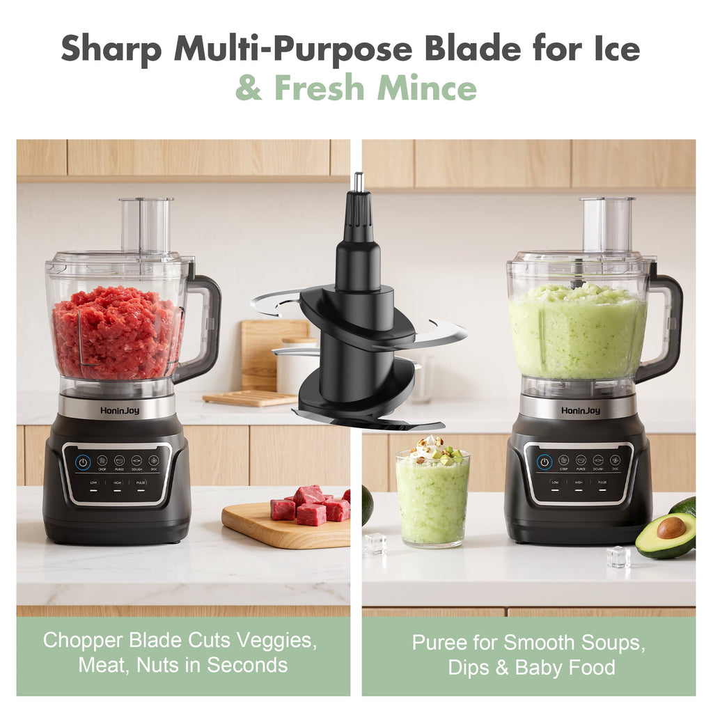 HoninJoy 14-in-1 Professional Blender for Smoothies & Food Processor, 6 Preset Auto-IQ Programs, Best for Smoothies,Cookie Dough, Salsas,Ice Crushing, Dishwasher Safe for Kitchen & Home Use