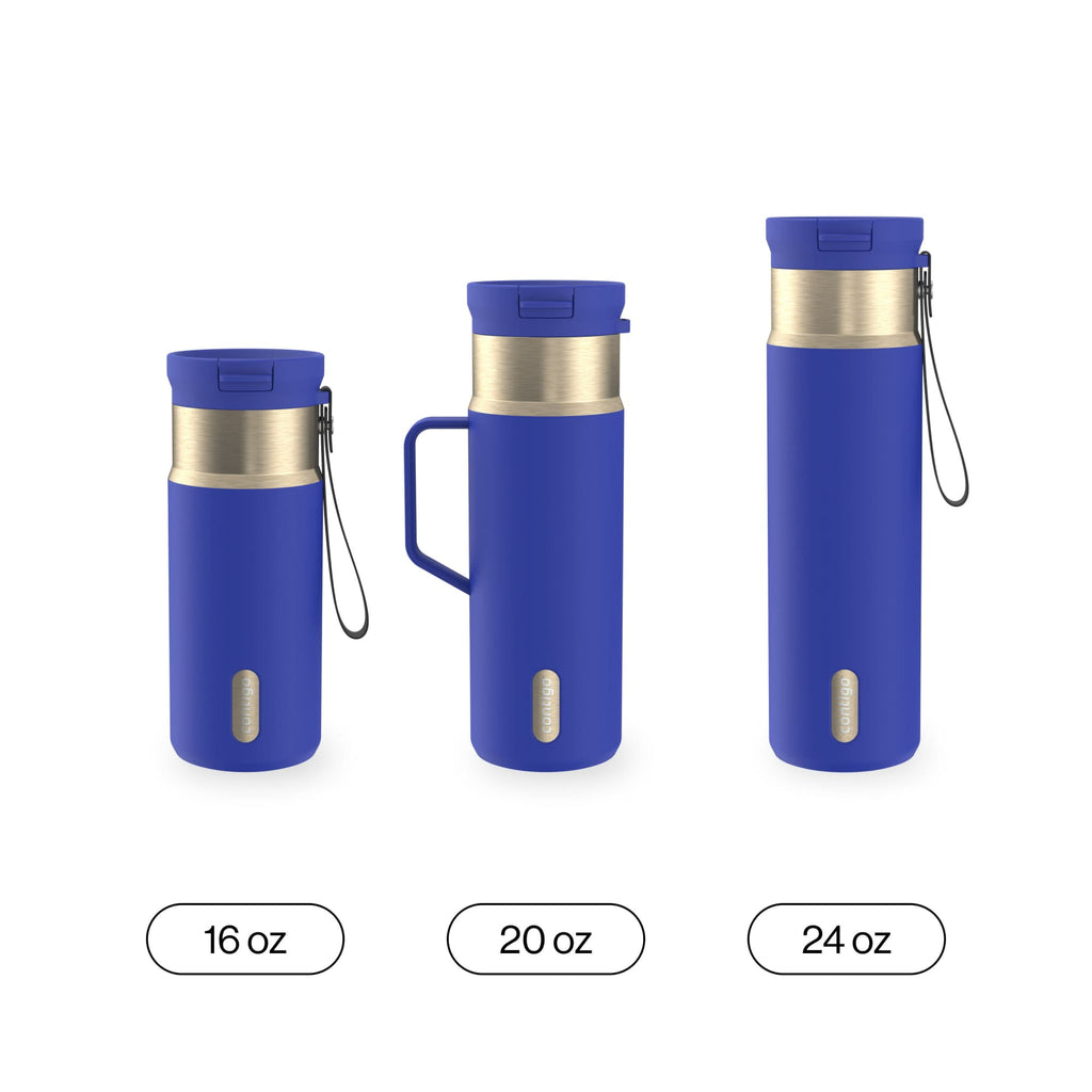Contigo 16oz SnapSeal Insulated Stainless Steel Water Bottle, Licorice Black/Bronze
