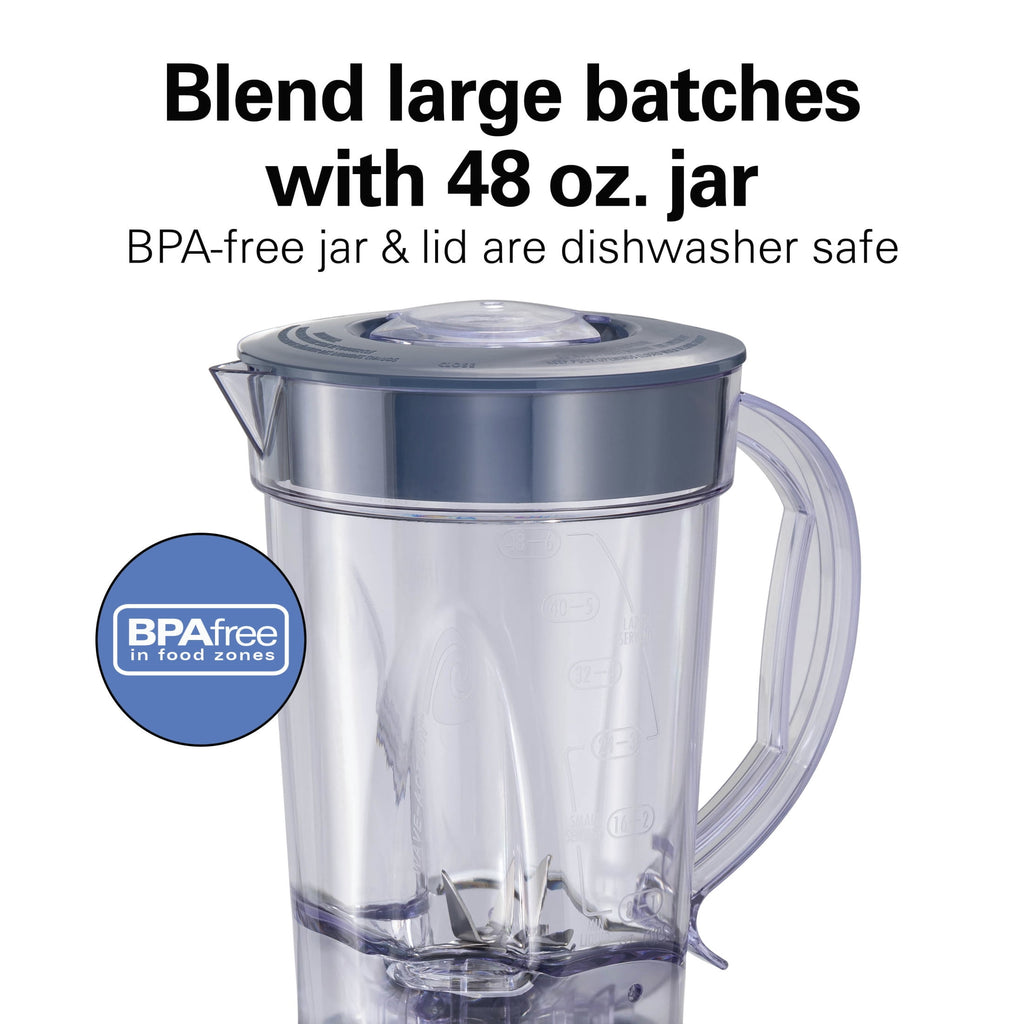 Hamilton Beach Smoothie Blender, 48 oz BPA-Free Jar 650 W 12-Function Countertop Blender for Kitchen, White