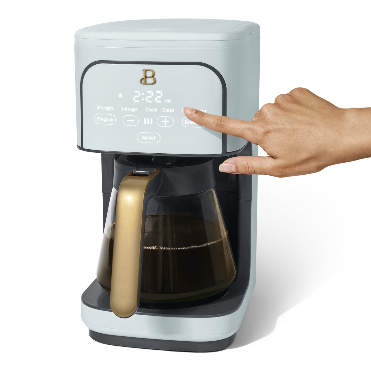 Beautiful 12 cup Programmable Coffee Maker, Thyme Green by Drew Barrymore