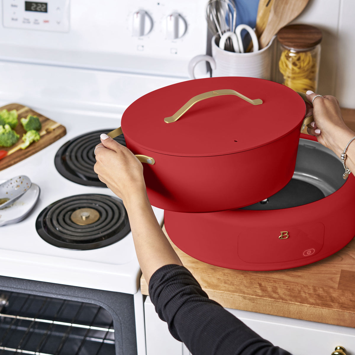 Beautiful 10 in 1, 6 Qt Electric Multi-Cooker, Thyme Green by Drew Barrymore