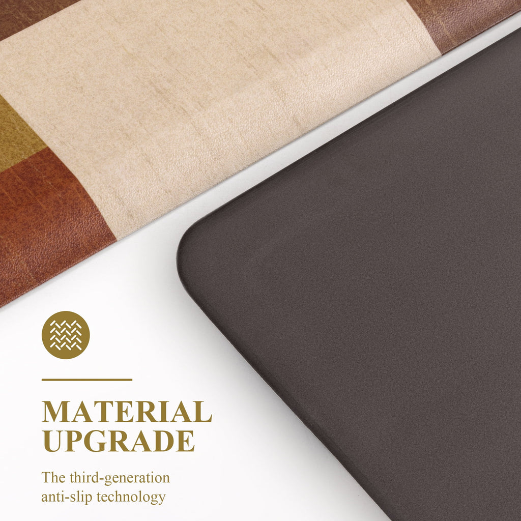 MeyJey 4/5 Inch Thick Anti Fatigue Kitchen Rug 20”x39”, Non Slip Waterproof Floor Mats for Kitchen Sink Laundry Office, Black/Gray