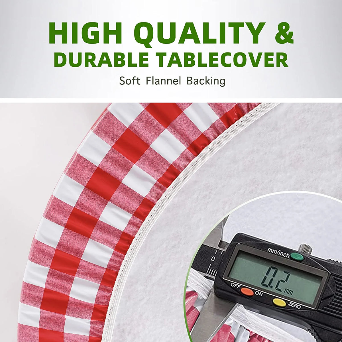 UMINEUX 3-Piece Rectangle Checkered Picnic Table Cover with Bench Covers Vinyl Flannel Backing with Elastic Edge (30"x72", Black and White)