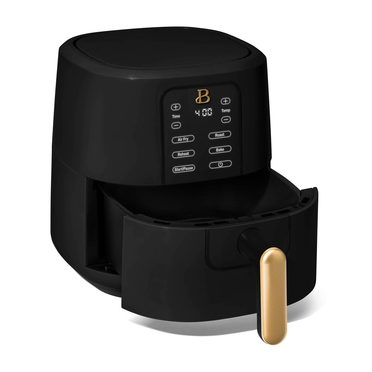Beautiful 3 Qt Air Fryer with TurboCrisp Technology, EverGood Non-Toxic Ceramic Nonstick Coating, Chocolate by Drew Barrymore