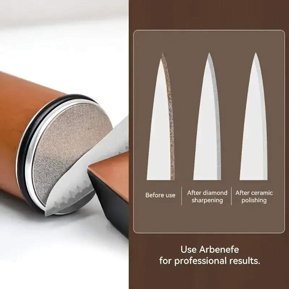 MYVIT Rolling Knife Sharpener System Kit,4-Angle Tumbler Double Diamond 400 1000 Discs Sharpening Stone for Kitchen Knives