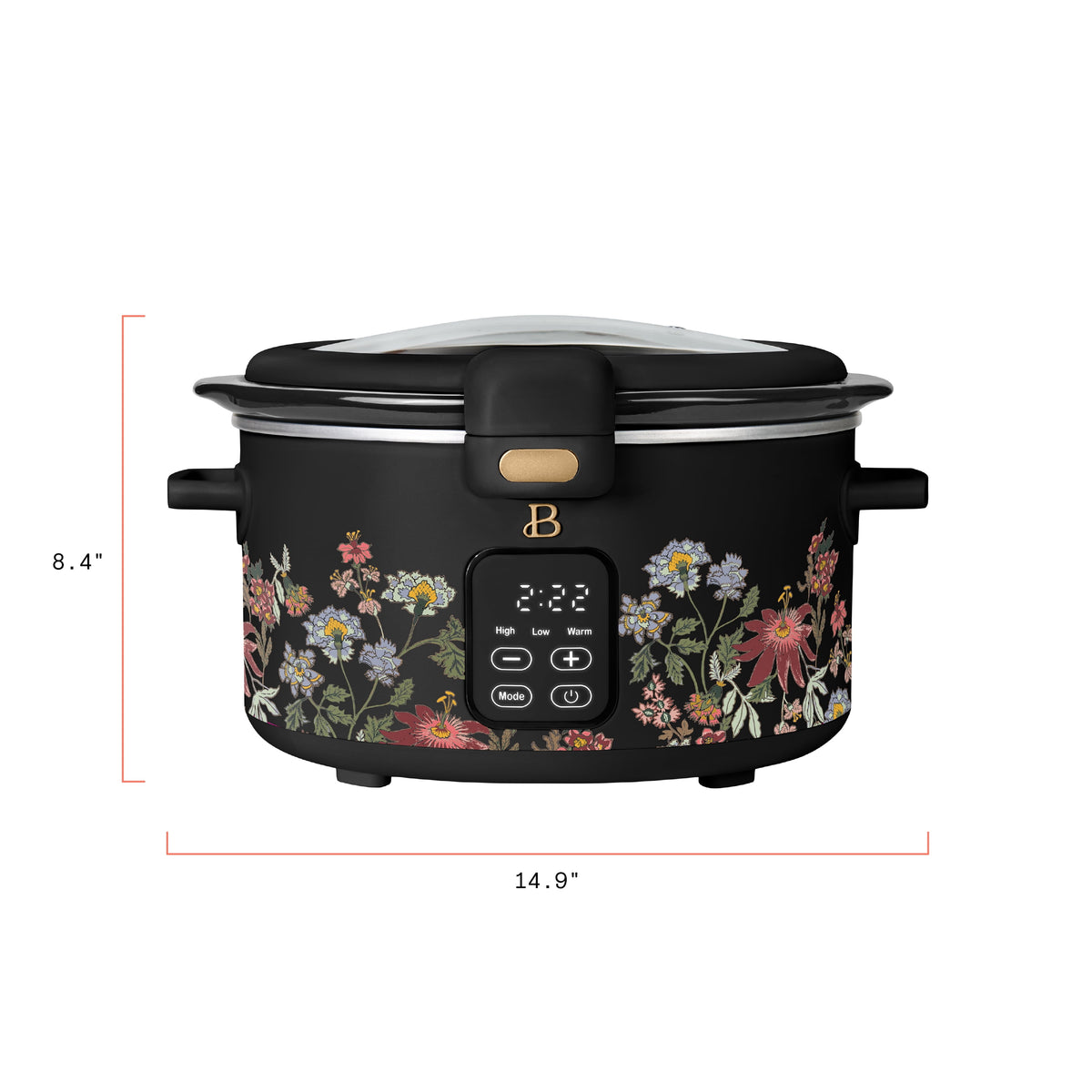 Beautiful 4 Qt Digital Slow Cooker with Hinged Locking Lid, Thyme Green by Drew Barrymore