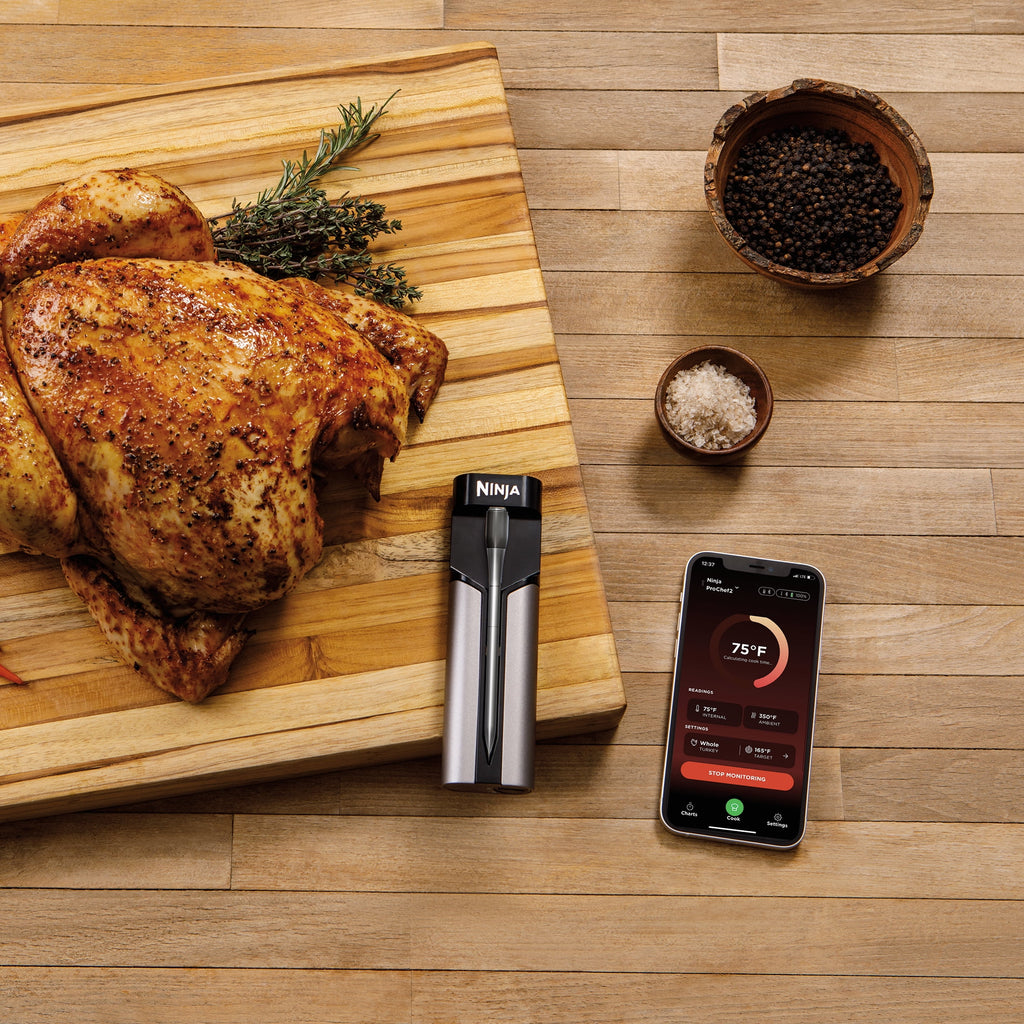 Ninja ProChef Wireless Meat Thermometer Indoor & Outdoor, extended battery life, bluetooth, waterproof, WP100