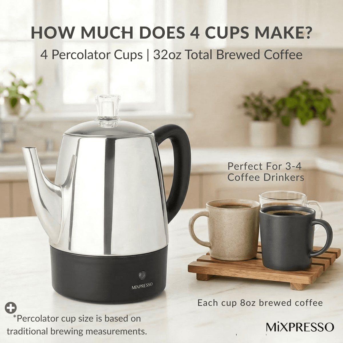 Mixpresso Percolator Coffee Pot Electric 10 Cup, Stainless Steel Coffee Maker, Coffee Percolator Electric With Keep Warm Function, 10 Cups Stainless Steel Perculator With Basket (Shiny Blue)