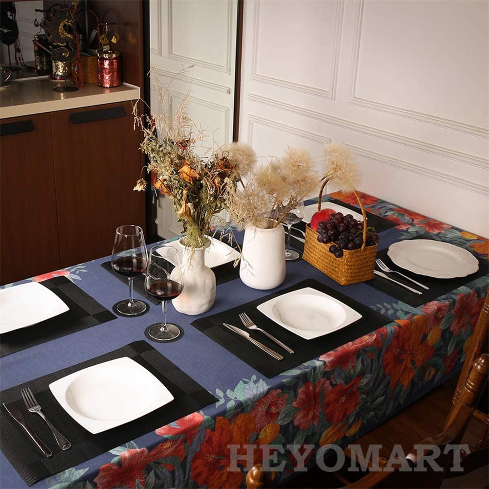 6pcs Placemats PVC Place Mats and Coasters Washable Non-Slip Heat Resistant Table Mats for Kitchen Dining Table Home Restaurant 12"×18", Sliver