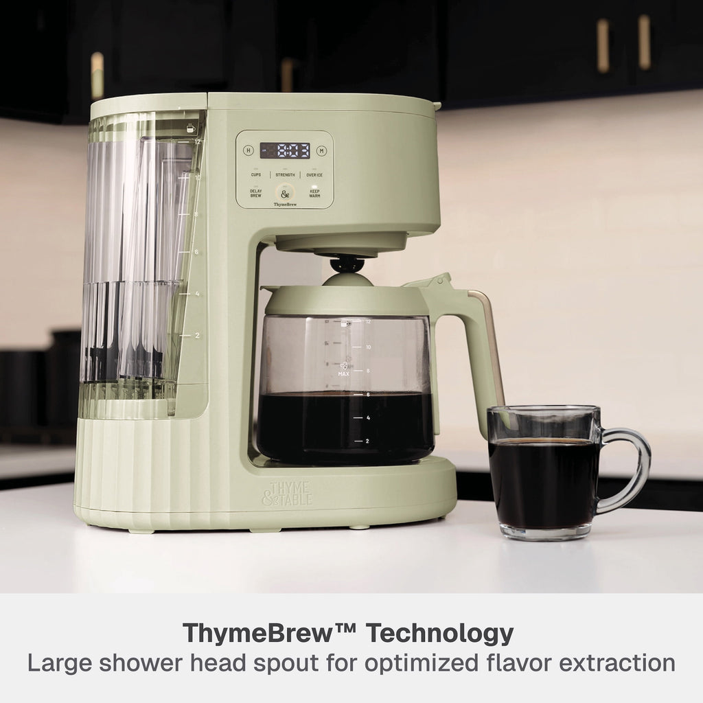 Thyme & Table 12-Cup Programmable Drip Coffee Maker, 60oz Water Reservoir, Atlantic Blue
