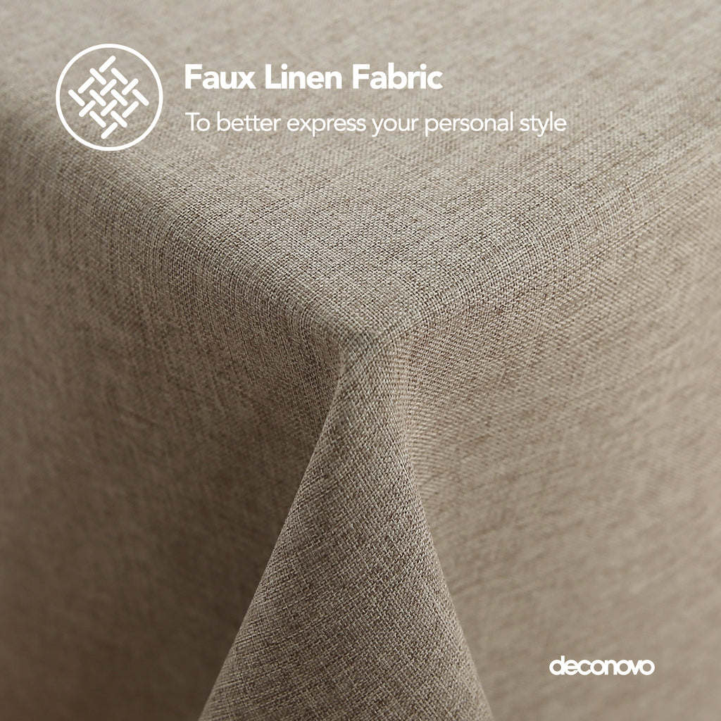 Deconovo Square Tablecloth with Waterproof Finish, Easy-Clean Polyester Table Cover, 54 x 54 Inch, Dark Gray
