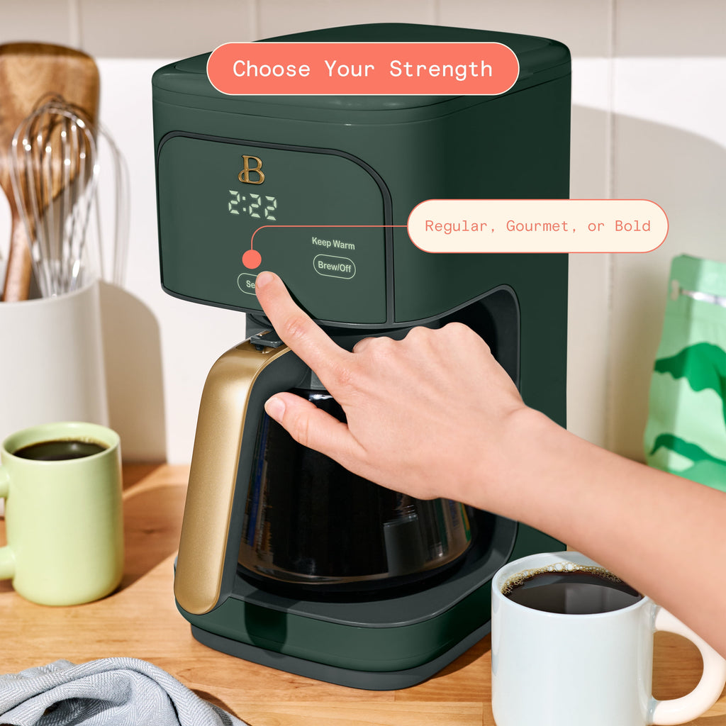 Beautiful 12 cup Programmable Coffee Maker, Thyme Green by Drew Barrymore