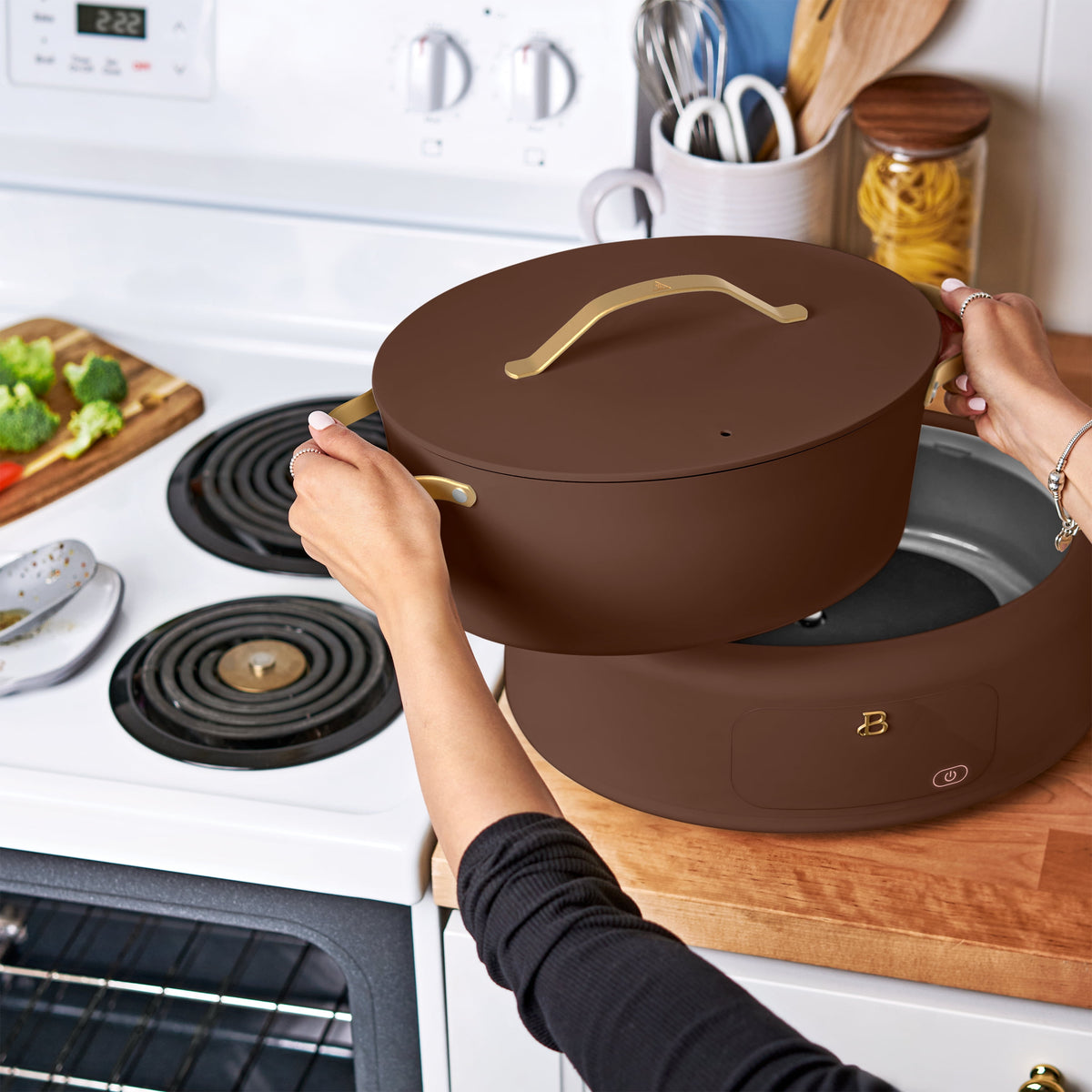 Beautiful 10 in 1, 6 Qt Electric Multi-Cooker, Thyme Green by Drew Barrymore