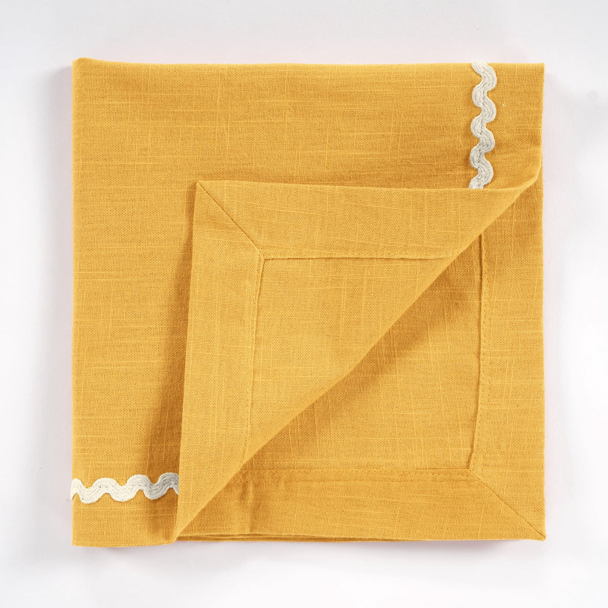 Fingercraft Cloth Napkin, Soft Quality Cotton Linen Blend Fabric, Dinner Napkins with Premium White Lace, 6 Pack, 20”x20” Aqua