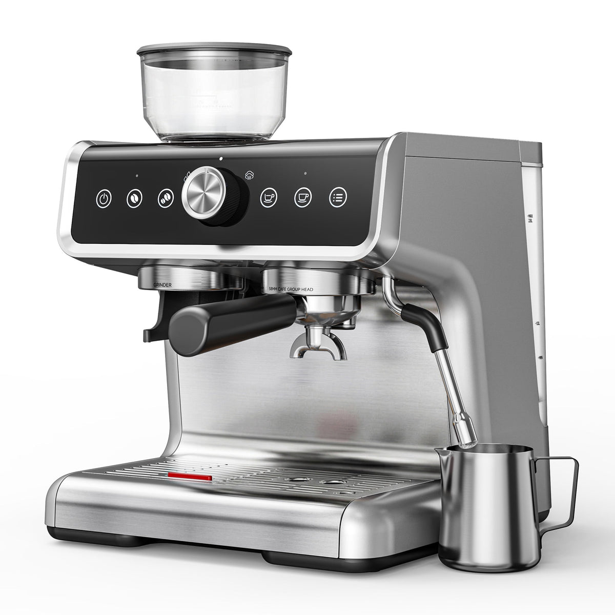 EUHOMY Espresso Machine with Grinder, 15 Bar Semi Automatic Coffee Maker with Steam Wand, Home & Office
