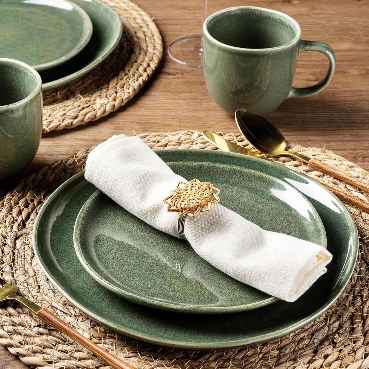 AmorArc Ceramic Plates Set of 6, 8.5 Inch Handmade Reactive Glaze Stoneware Plates set for Dessert, Salad, Appetizer, Dinner, Microwave & Dishwasher Safe, Scratch Resistant-Pearl White