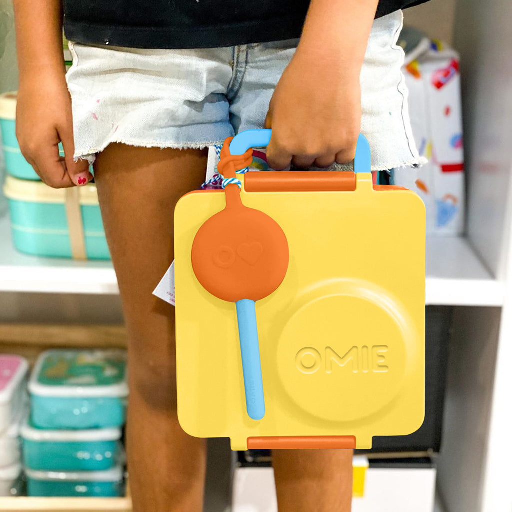 OmieBox OmiePod Kids Utensils Set with Case - 2 Piece Plastic, Reusable Fork and Spoon Silverware with Pod for Kids, Travel, Lunch Boxes - Bubble Pink by OmieLife