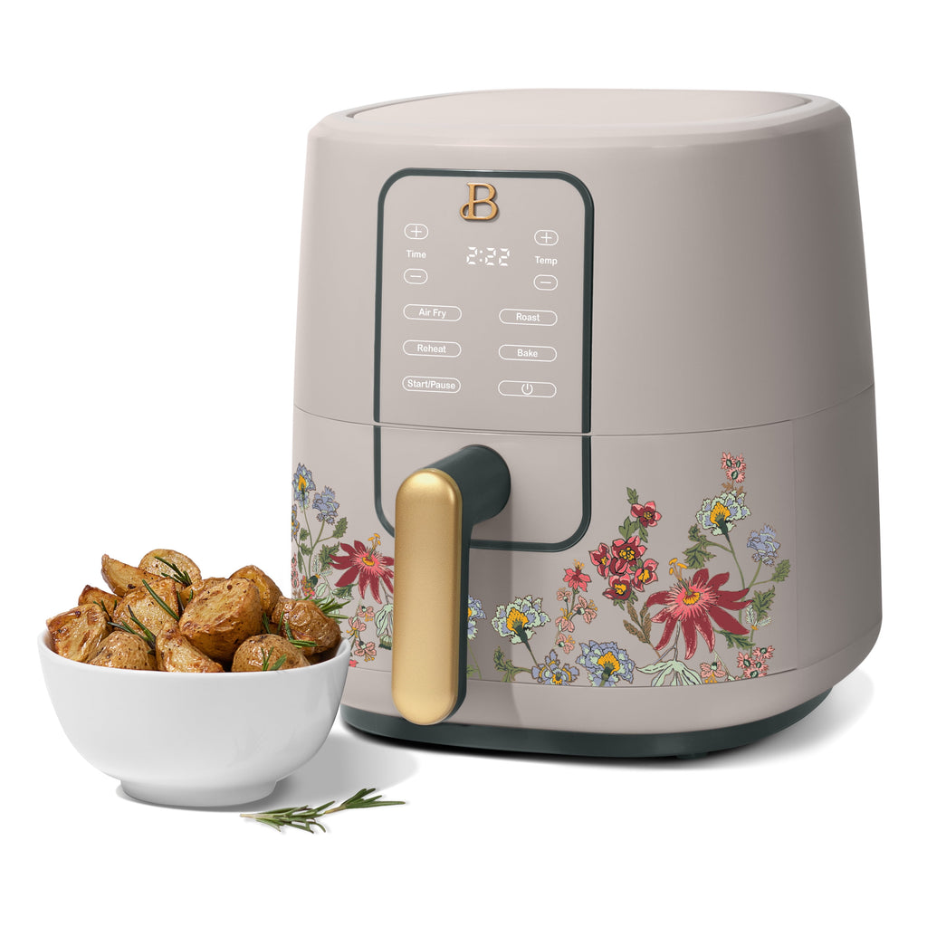 Beautiful 3 Qt Air Fryer with TurboCrisp Technology, EverGood Non-Toxic Ceramic Nonstick Coating, Chocolate by Drew Barrymore