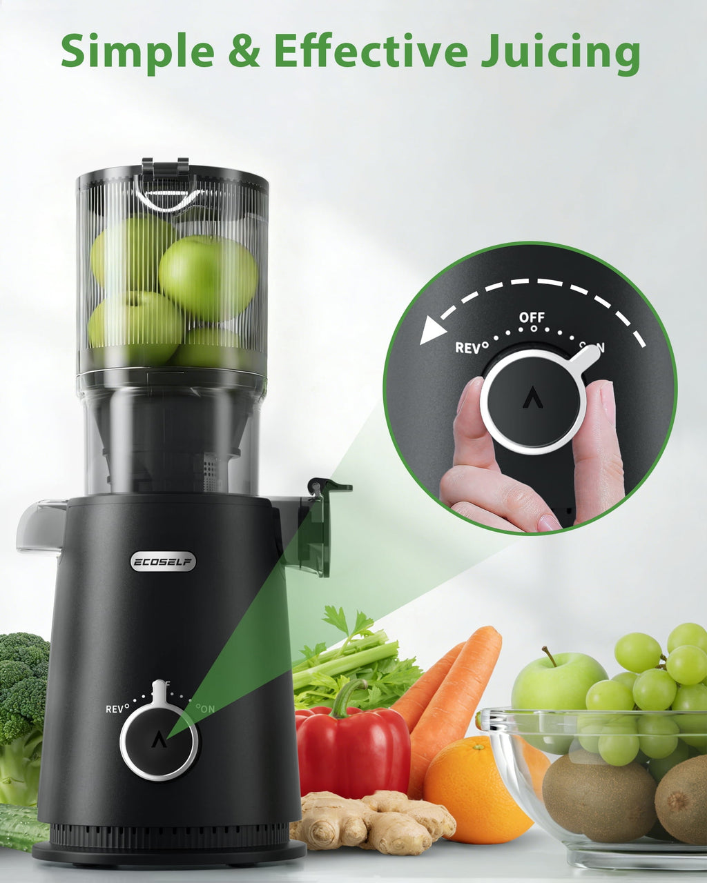 Juicer Machine with 4.35" Wide Mouth, Aeitto Cold Press Juicer Machine for Fruits and Vegetables, Slow Masticating Juicer Whole Fruit Juice Maker, High Juice Yield, Easy to Clean with Brush, Coal