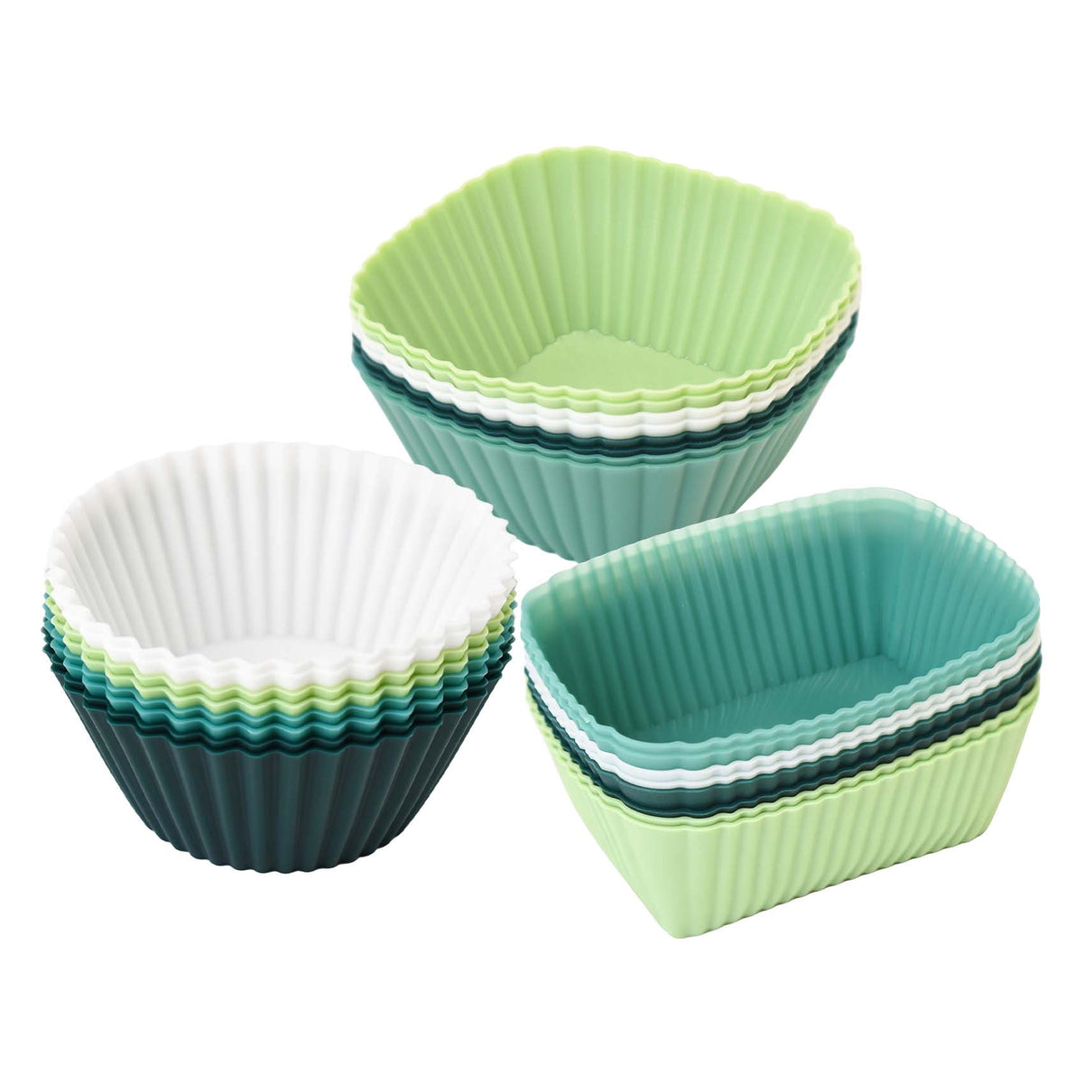 24PCS Silicone Baking Cups Muffin Liners Cupcake Holders Reusable Non-Stick for Oven Microwave Dishwasher