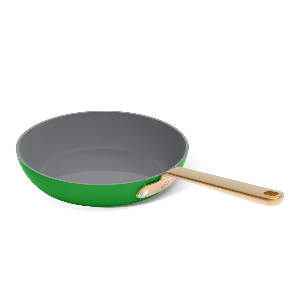 Beautiful 12-Piece Cookware Set, Pots and Pans with Strainer Lids and EverGood Ceramic Nonstick Coating, White Icing by Drew Barrymore