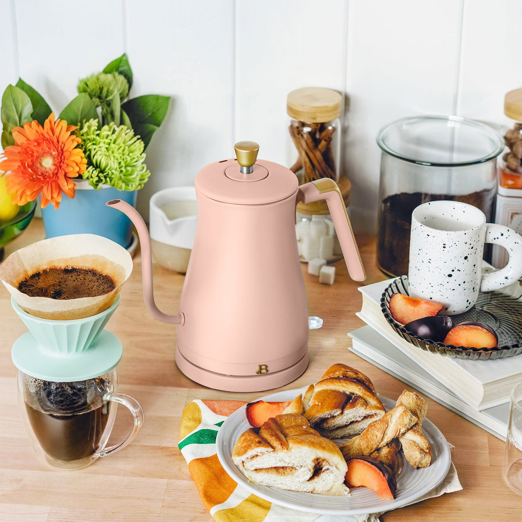 Beautiful 1-Liter Electric Gooseneck Kettle 1200 W, Chocolate by Drew Barrymore