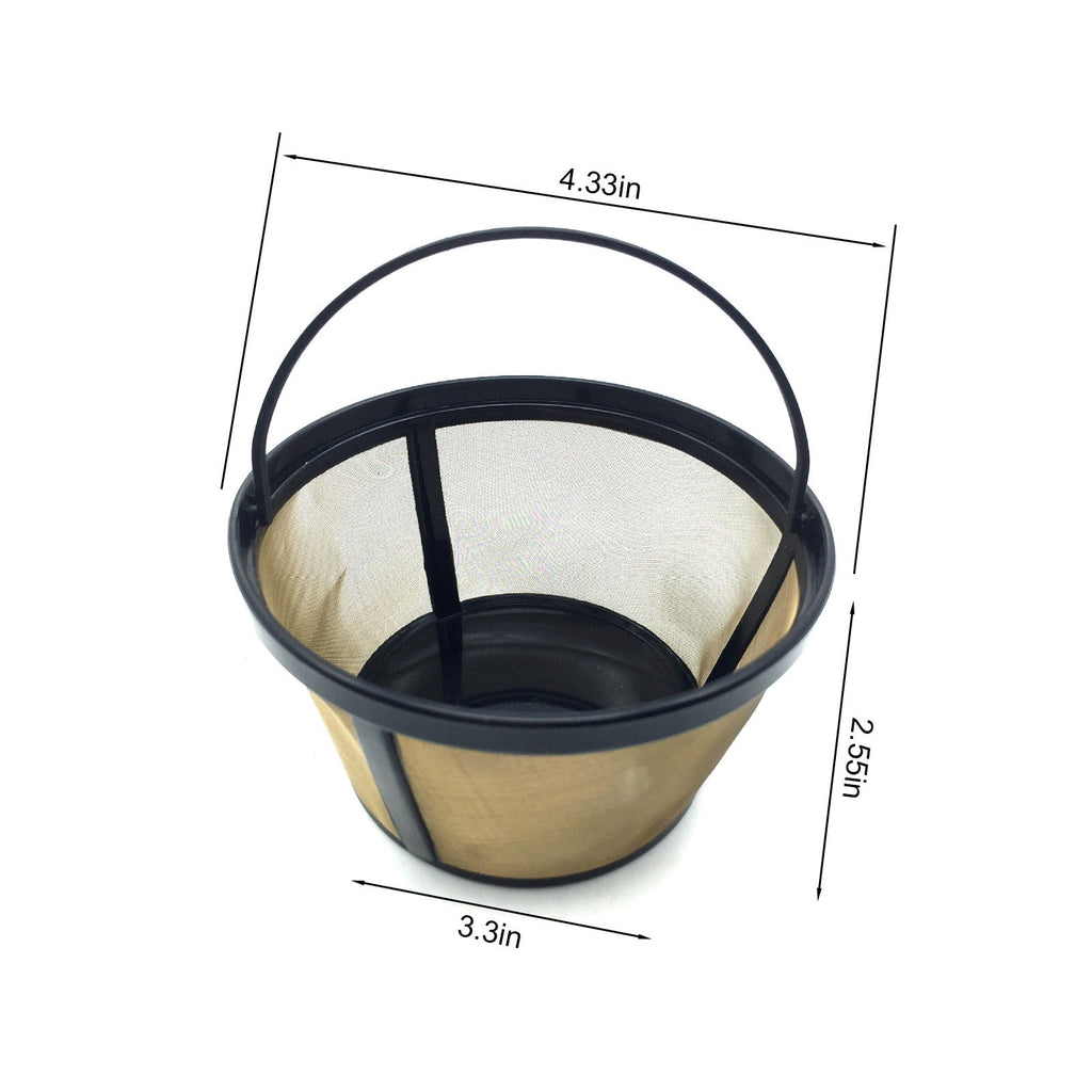 RKZDSR Reusable Stainless Steel Coffee Filter - Basket Design for 8-12 Cup Coffee Makers and Independent Brewing