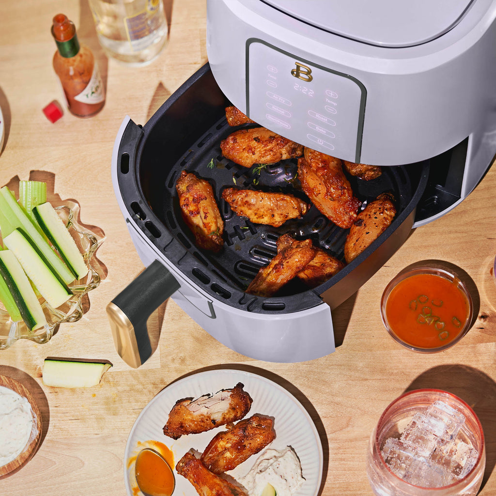 Beautiful 3 Qt Air Fryer with TurboCrisp Technology, EverGood Non-Toxic Ceramic Nonstick Coating, Chocolate by Drew Barrymore