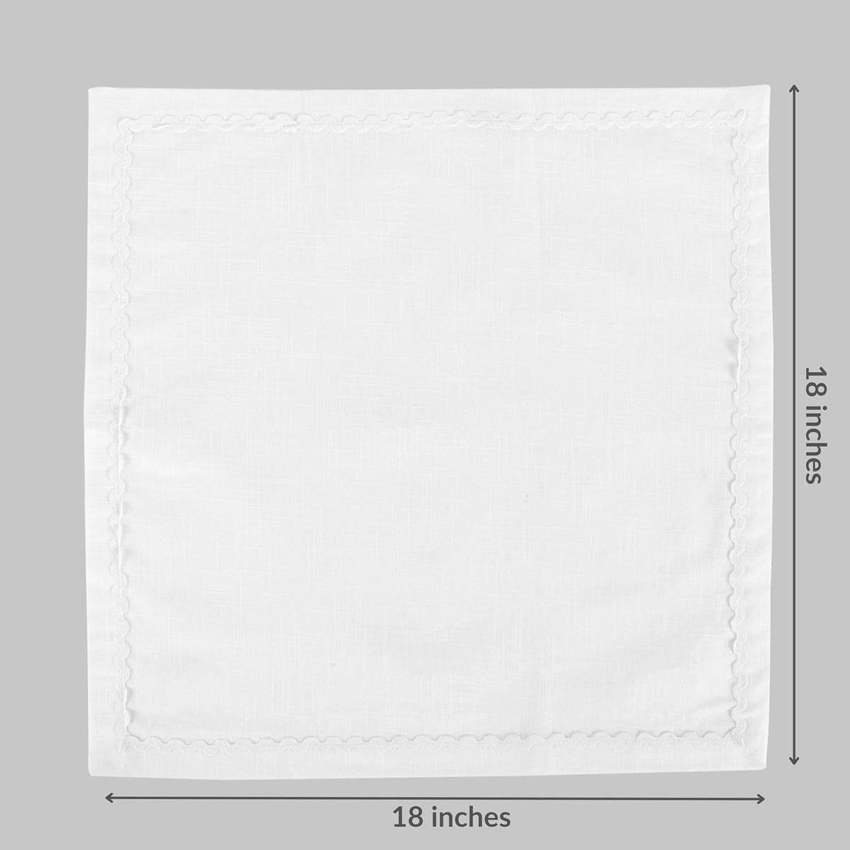 Fingercraft Cloth Napkin, Soft Quality Cotton Linen Blend Fabric, Dinner Napkins with Premium White Lace, 6 Pack, 20”x20” Aqua