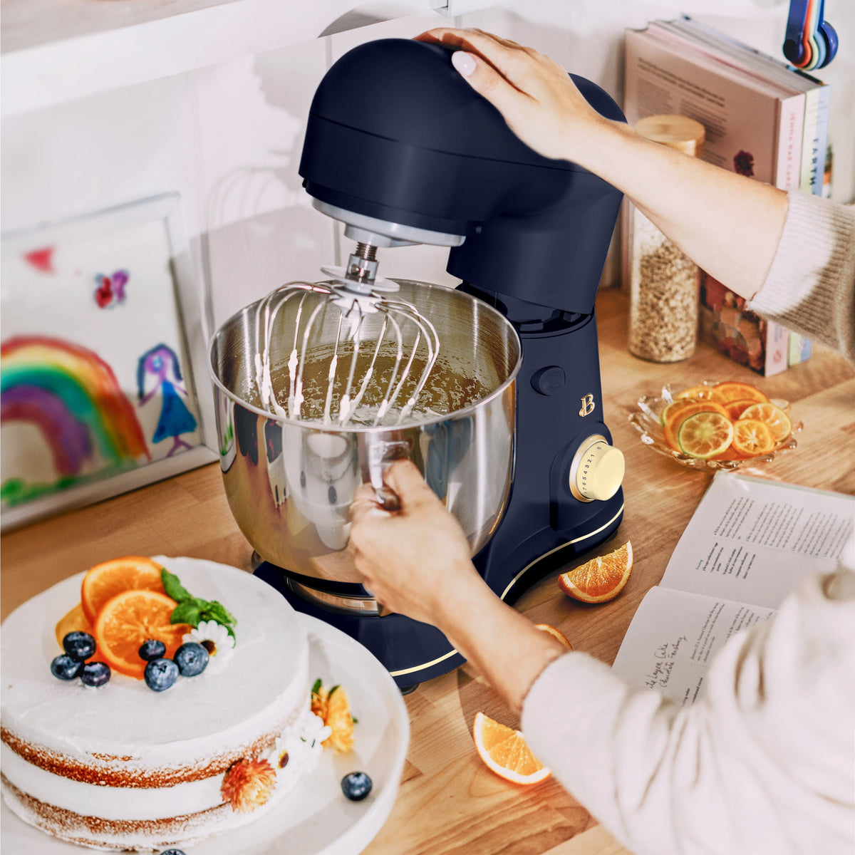 Beautiful 5.3 Qt Stand Mixer, Lightweight & Powerful with Tilt-Head, Chocolate by Drew Barrymore