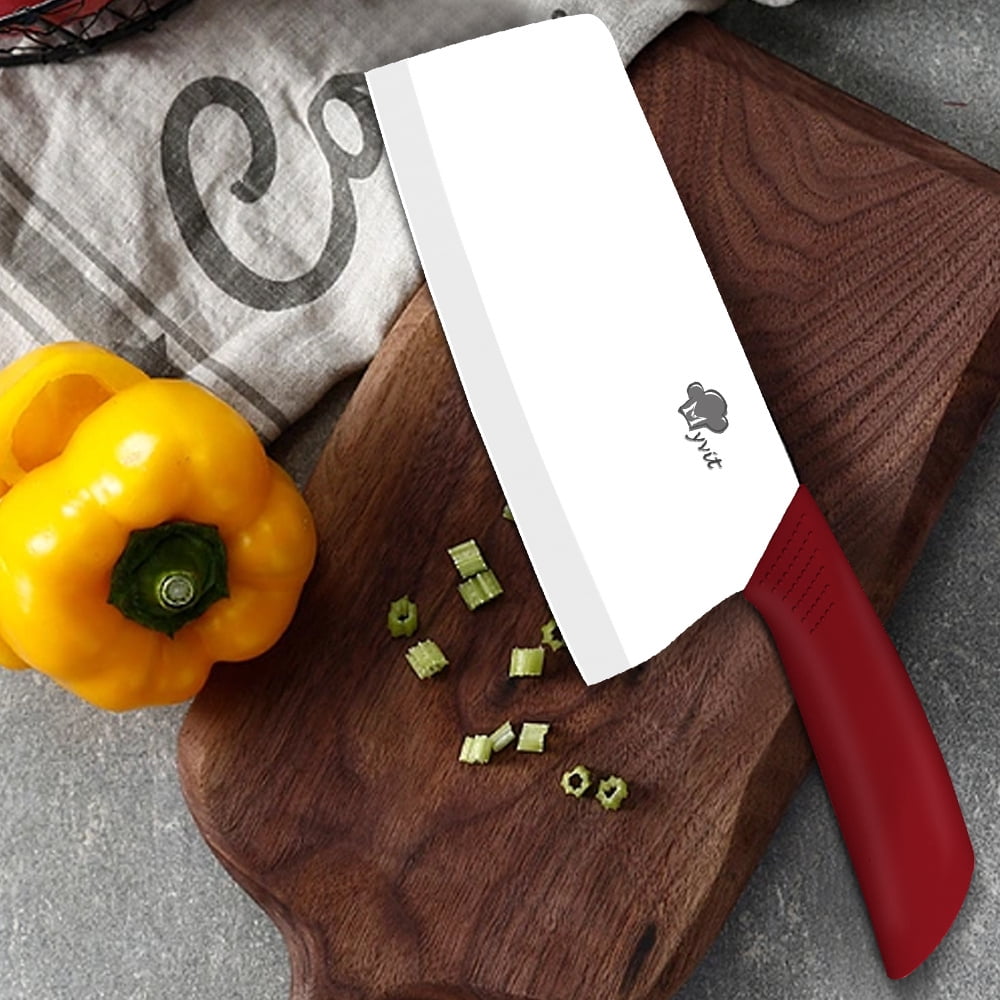 Ceramic Knife 7" Rustproof Vegetable Cleaver Knife Nakiri Lightweight Kitchen Paring Knife with Cover Chopping Knife Slicing Cutter