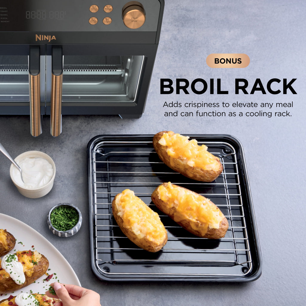 Ninja French Door 8-in-1 Countertop Oven, with Smart Surroundair Technology and Air Fry Function, Dishwasher Safe, 6 Pieces, FO100 Silver