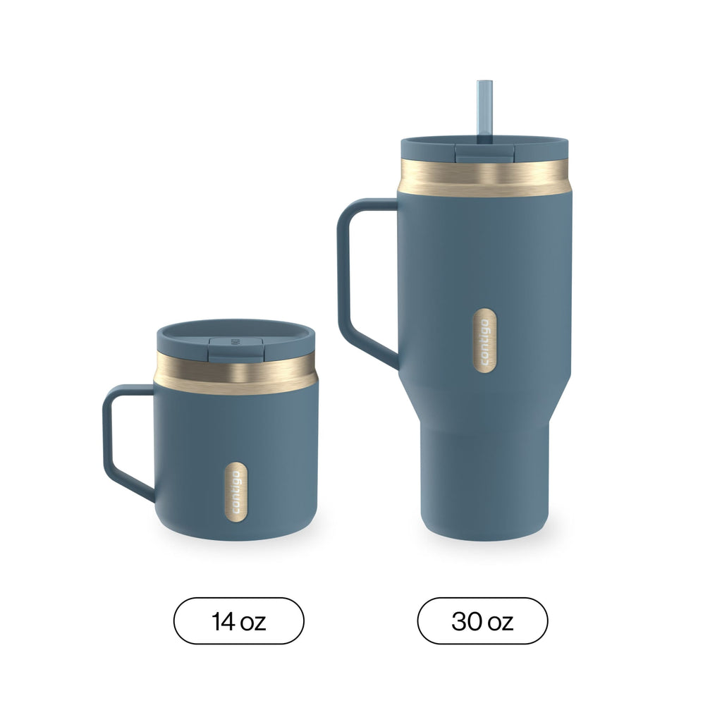 Contigo 30oz SnapSeal Insulated Stainless Steel Tumbler with Straw, Licorice Black/Bronze