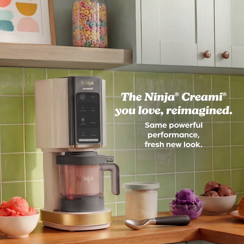 Ninja CREAMi Ice Cream Maker, for Mix-ins, Milkshakes, Sorbet, 5 One-Touch Programs, (2) 16 Oz Pint Containers & Lids, NC300WH White