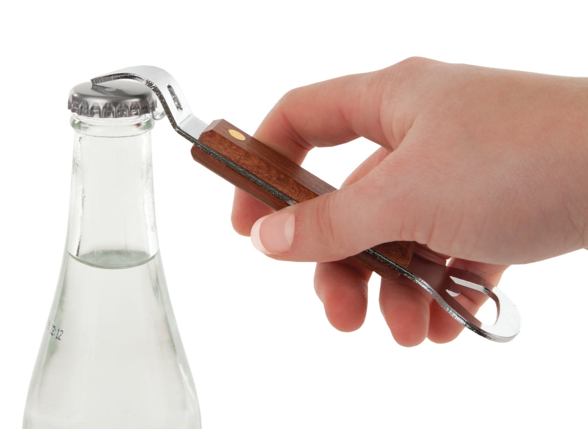 Twine Church Key Wood Bottle Opener, Manual Can Opener Drinks Beer Beverage