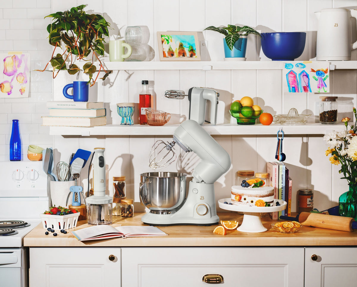 Beautiful 5.3 Qt Stand Mixer, Lightweight & Powerful with Tilt-Head, Chocolate by Drew Barrymore