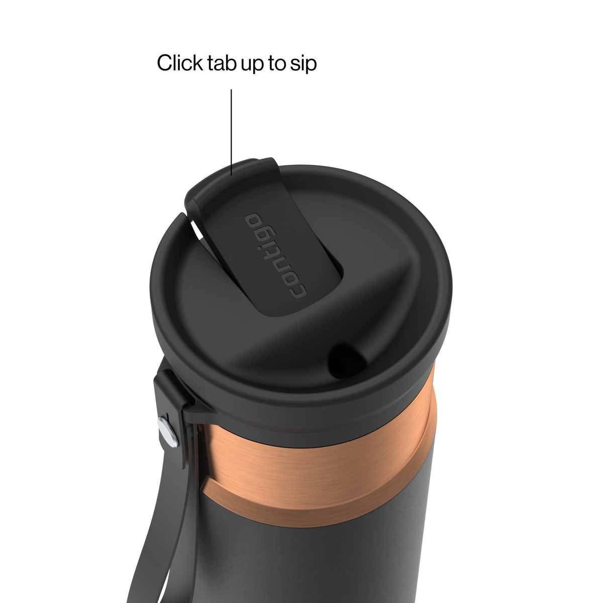 Contigo 16oz SnapSeal Insulated Stainless Steel Water Bottle, Licorice Black/Bronze