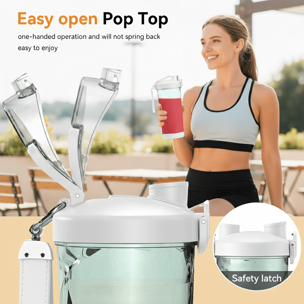 ORFELD Personal Portable Blender, Small Kitchen Appliances Blender Cup for Shakes and Smoothies Rechargeable Shaker Bottle, 20oz，White