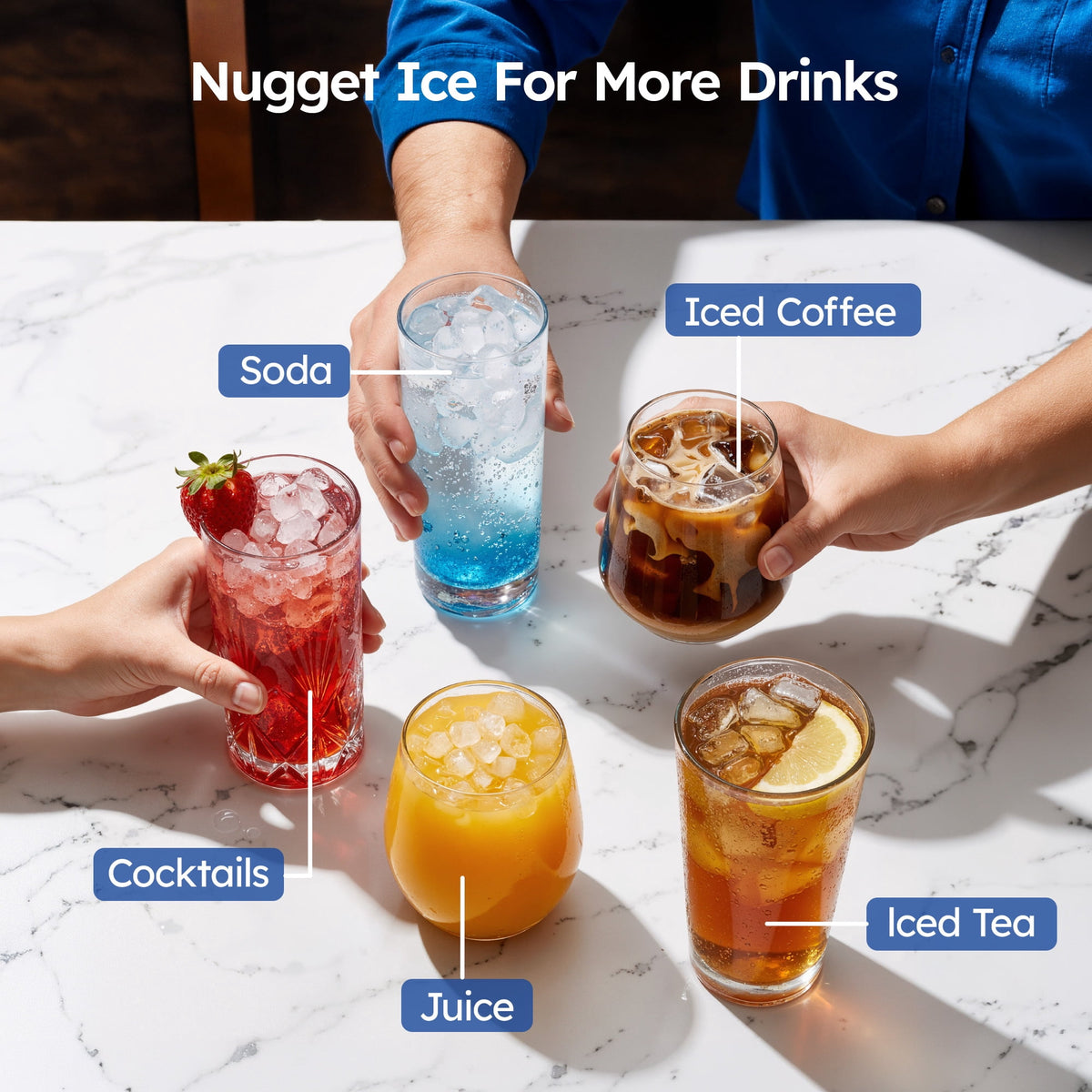 Simzlife Countertop Nugget Ice Maker, 40 Lbs/24H Chewable Sonic Pellet Ice, Self-Cleaning Ice Machine, 1.8L Tank