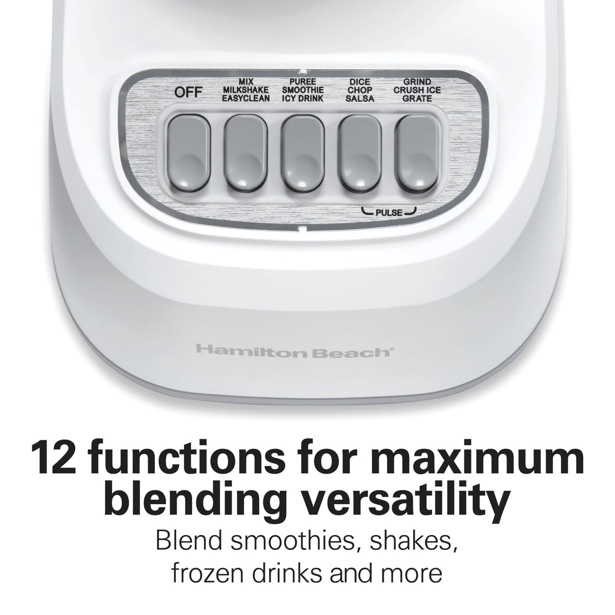 Hamilton Beach Smoothie Blender, 48 oz BPA-Free Jar 650 W 12-Function Countertop Blender for Kitchen, White