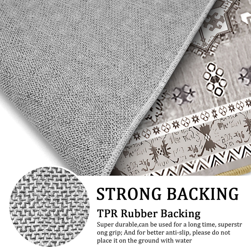 TECHVIDA Kitchen Rug Set 3 Piece,Non Slip Machine Washable Kitchen Mats, Farmhouse Hallway Doormat for Home Floor and Living Room,Gray