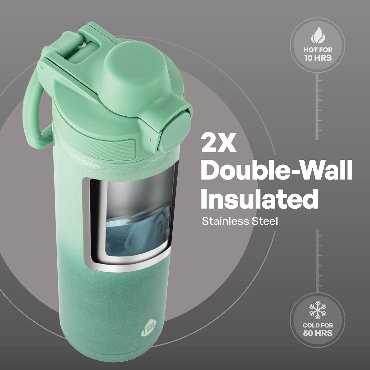 TAL 28oz Stainless Steel Ranger Push Lock Lid Water Bottle, Black