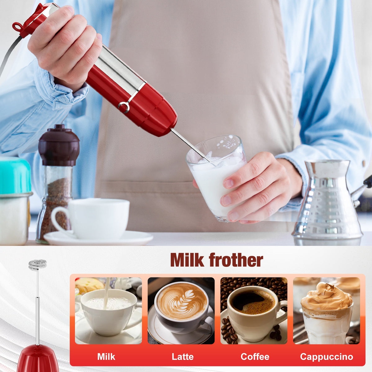 Immersion Blender, 1100W Immersion Blender Handheld with 21 Speeds & Turbo Boost – 3-in-1 Hand Blender for Purees, Baby Food, Milkshakes, Soups & Smoothies