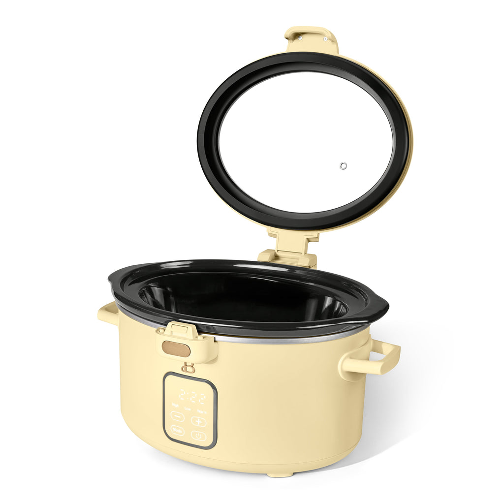 Beautiful 4 Qt Digital Slow Cooker with Hinged Locking Lid, Thyme Green by Drew Barrymore