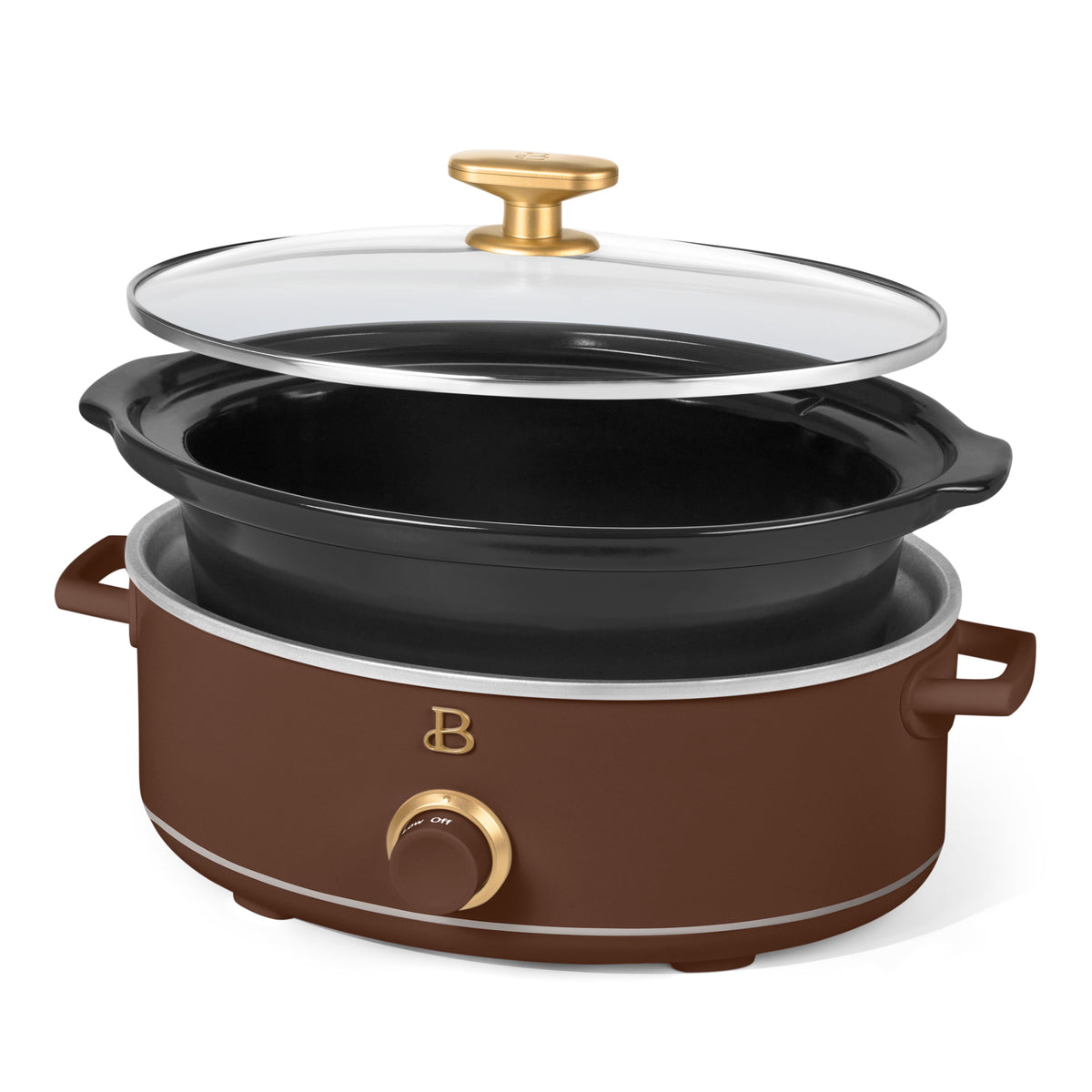 Beautiful 2.5 Qt Dip and Serve Manual Slow Cooker, Chocolate by Drew Barrymore