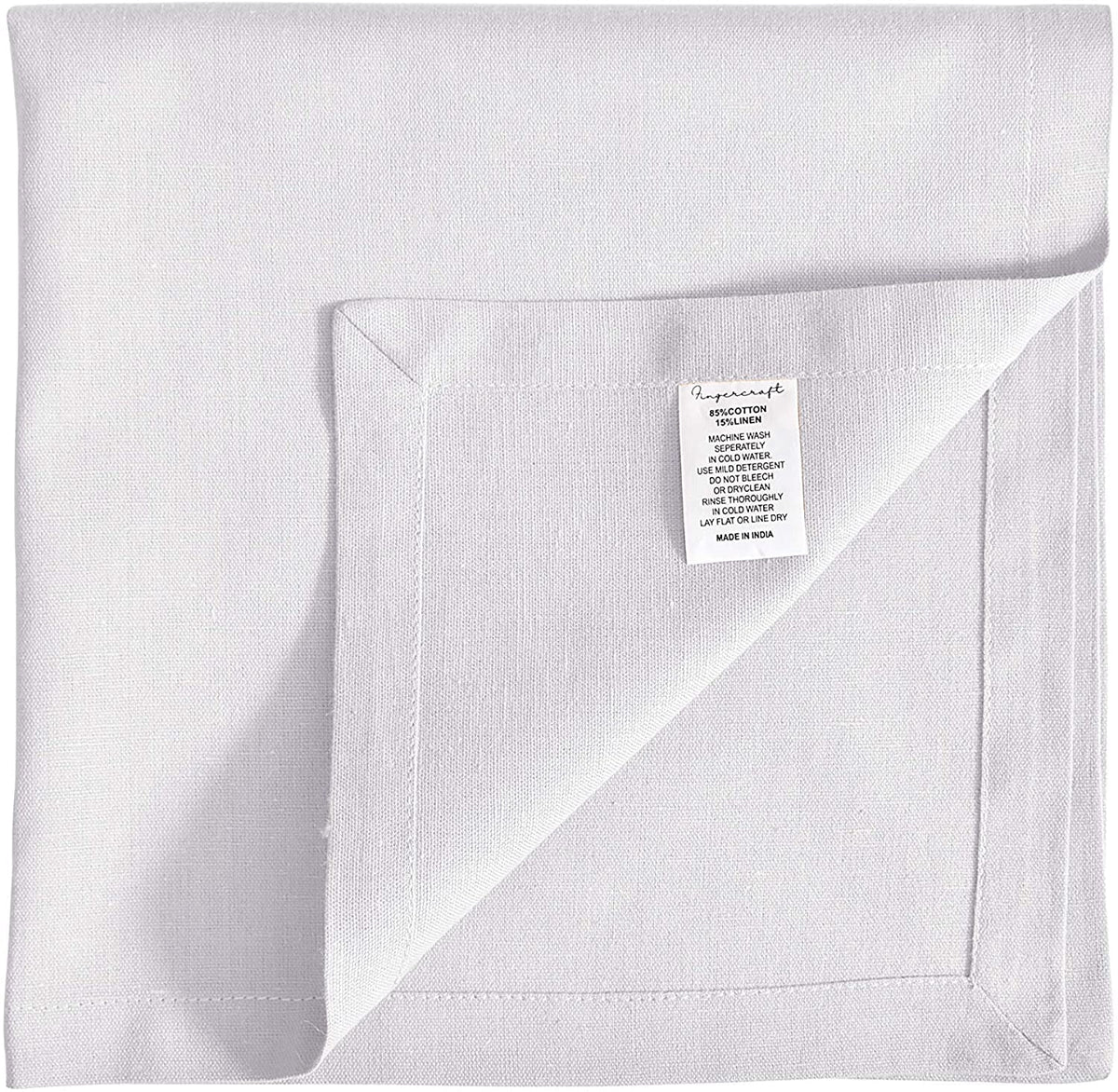 Fingercraft Cloth Napkin, Solid Color Cotton Linen Blend Table Napkins, Soft and Absorbent Fabric, Set of 12, Blush Pink