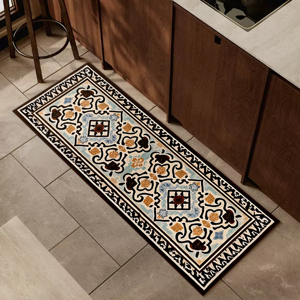 TECHVIDA Kitchen Rug Set 3 Piece,Non Slip Machine Washable Kitchen Mats, Farmhouse Hallway Doormat for Home Floor and Living Room,Gray