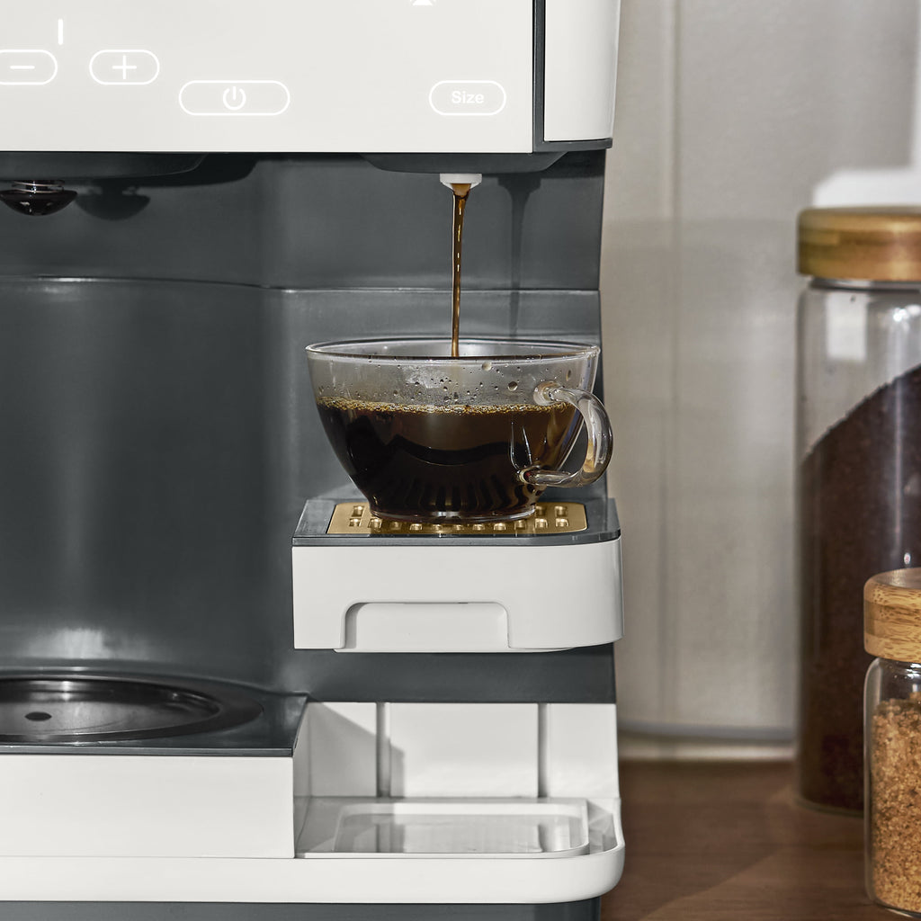 Beautiful by Drew Barrymore Multi-Brew 12-Cup Programmable Drip & Single-Serve Coffee Maker, White Icing