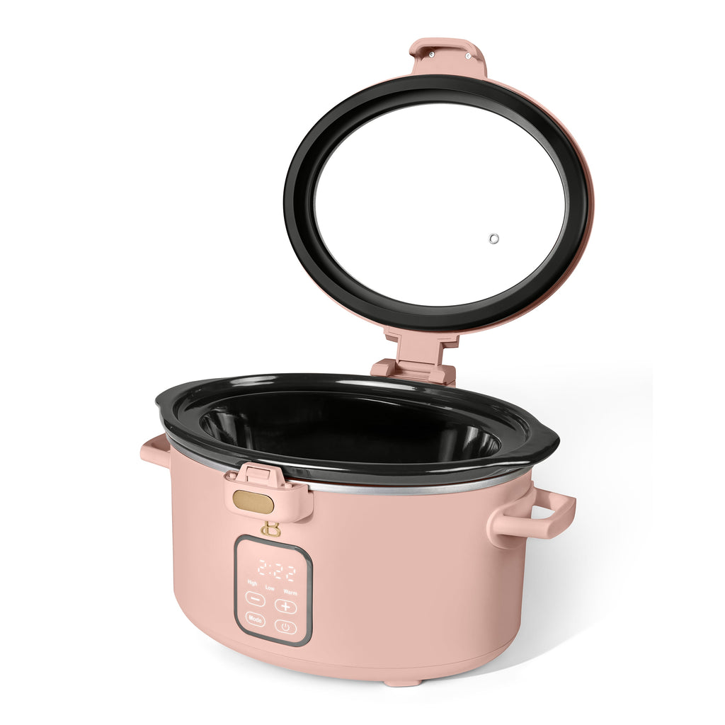 Beautiful 4 Qt Digital Slow Cooker with Hinged Locking Lid, Thyme Green by Drew Barrymore